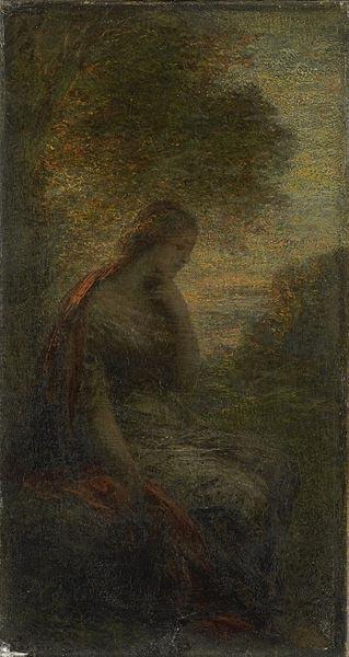 Henri Fantin-Latour Young Woman under a Tree at Sunset, Called Sweden oil painting art